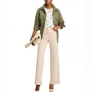 L'AGENCE Floral Cream and Green Top